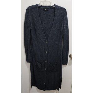 Next Women's L/S‎ Duster Longline Button Cardigan Sweater Wool Blend Size Small